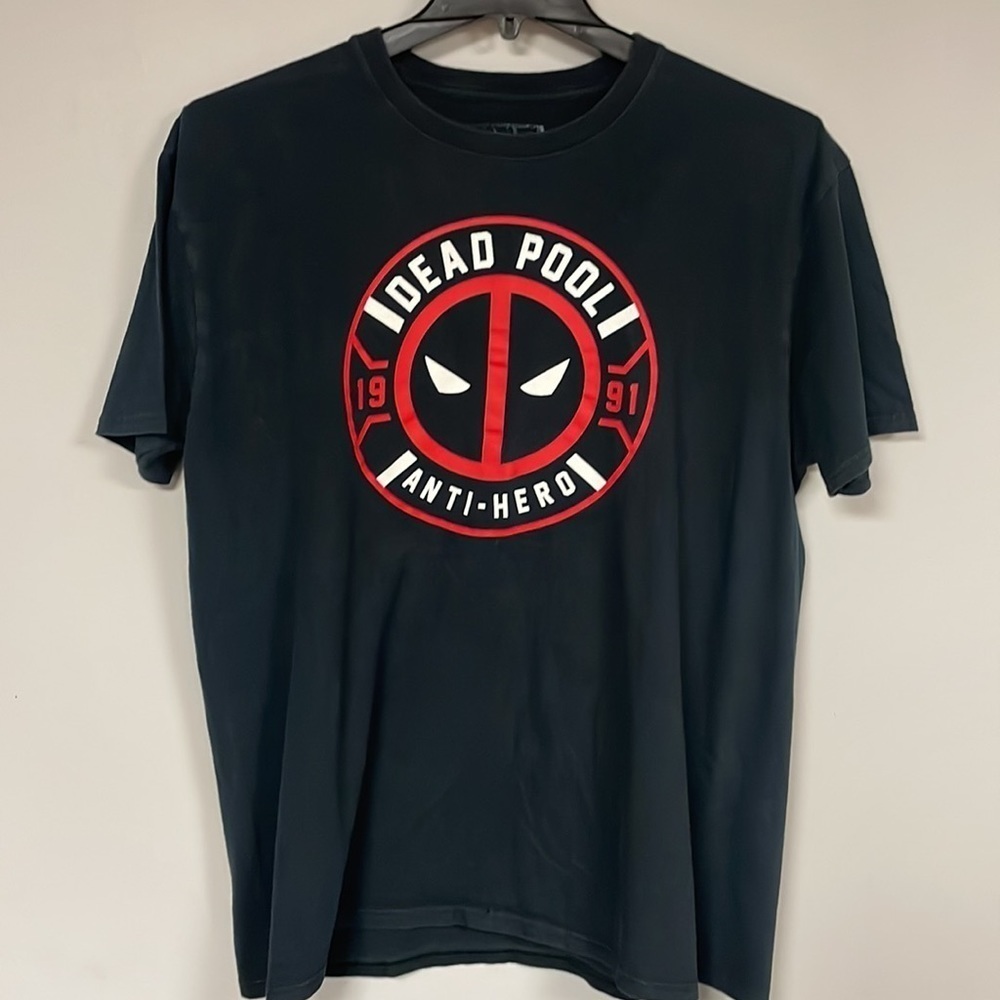 Marvel Dead Pool Anti-Hero  T-Shirt Black Red Sz XL Unisex, Marvel , Good shape!